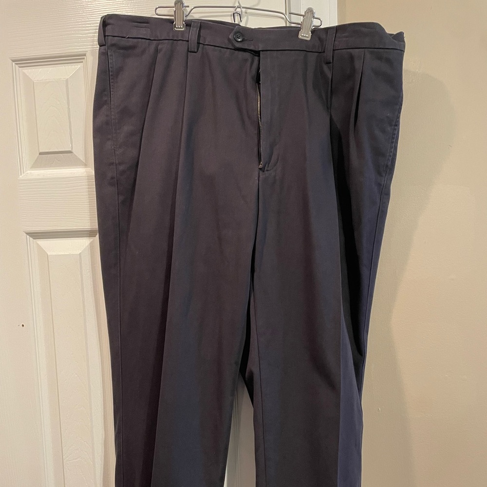Savane Mens 42X30 dark ink (dark blue) cotton dress pants
